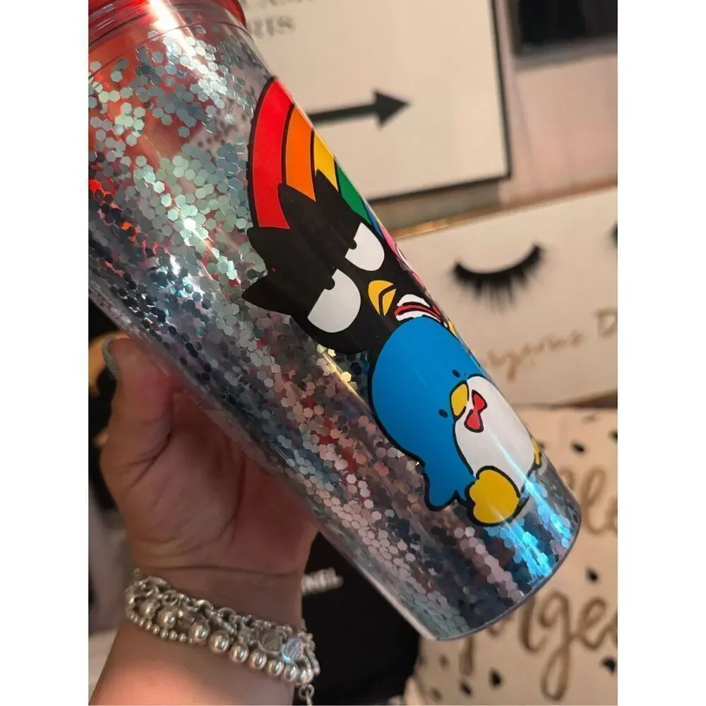 Sanrio x hello kitty & friends glitter rainbow tumbler cup thermos